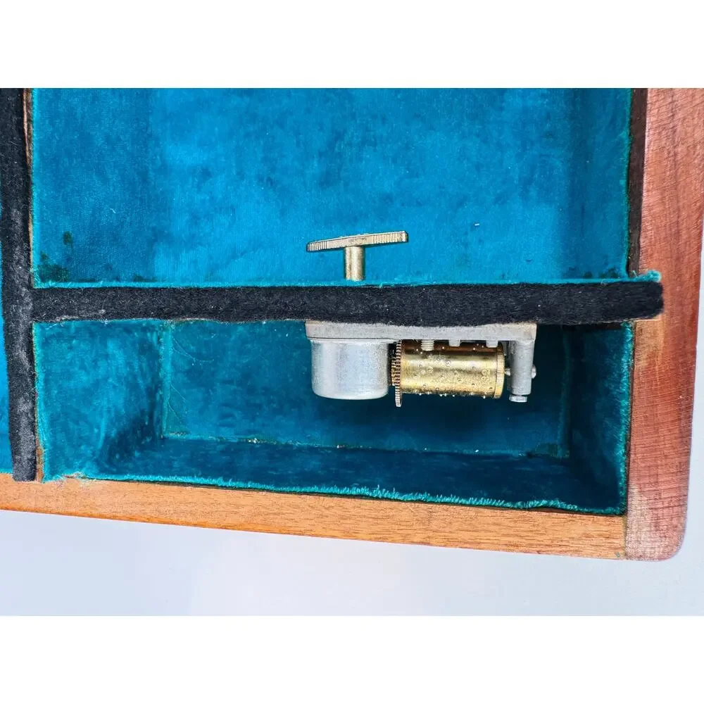 Vintage Handmade Musical Jewelry Cabinet with Drawer